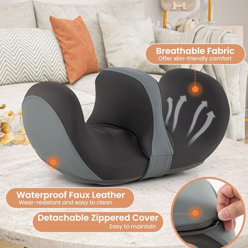 Image of Giantex Foot Massager with Heat, Calf Massager with 3 Massage Intensity, Vibration, Detachable Middle Sponge, Shiatsu Kneading Electric Massager for Thigh, Arm, Waist Relax, Gifts for Women /Men (Grey)