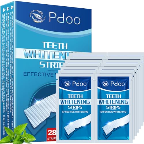 Teeth Whitening Strips 14 Treatments - Enamel-Safe & No-Sensitivity & No-Slip Whitening Strips - Fast Teeth Whitening Result in 7 Days - Whitening Kit for Coffee Wine Stains Removal