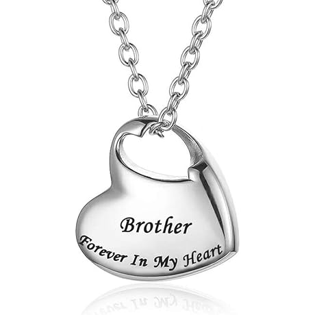 Stainless Steel Forever in My Heart Cremation Urn Necklace