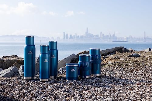 Image of Stanley Adventure-To-Go Vacuum Bottle 1.4 qt | Wide Mouth with Leakproof Cup Lid | Keep Drinks Hot or Cold | Packable for Travel | Insulated Stainless Steel Thermal Bottle | BPA-Free | Blue Glow
