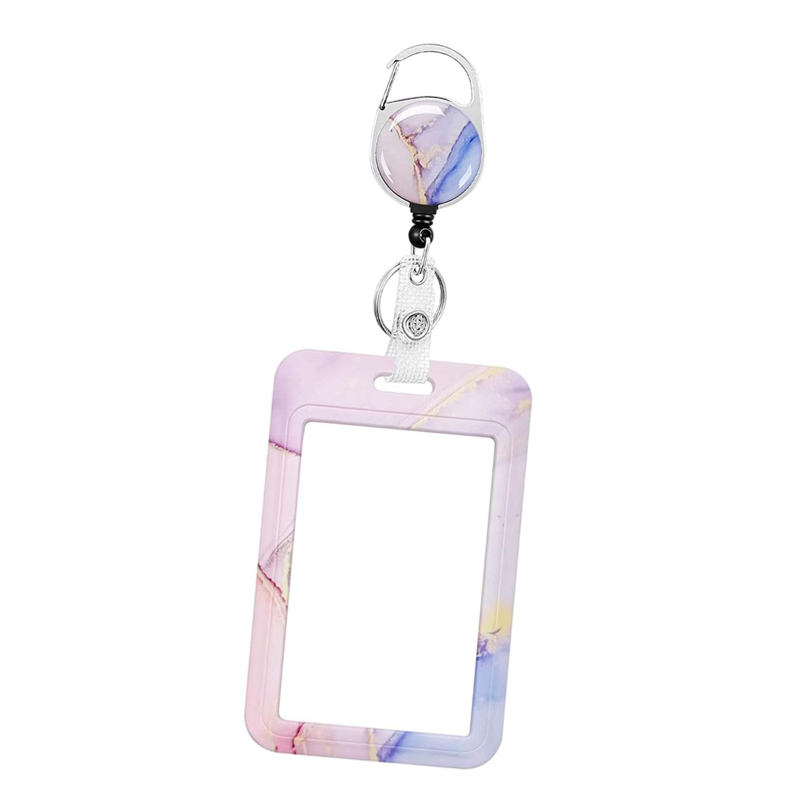 Retractable Badge Badge Holder ID Card Work Badge Holder for Driver Licenses Violet-image-37
