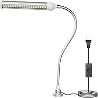 Vista 8 de Luz LED para máquina, lámpara de cuello de cisne, luz de cuello de cisne con abrazadera, 2500 lúmenes, 120 voltios, con base de abrazadera, ideal