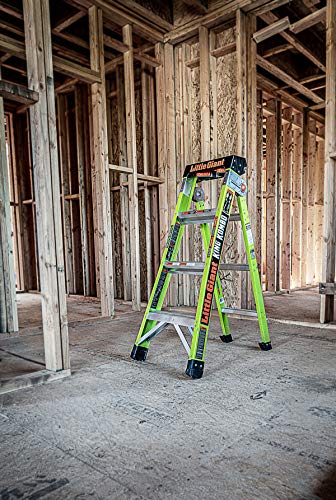 Little Giant Ladders, King Kombo, Professional, 4 Ft. A Frame, 6 Ft. Extension, Fiberglass, Type 1AA, 375 lbs weight rating, (13470-001)