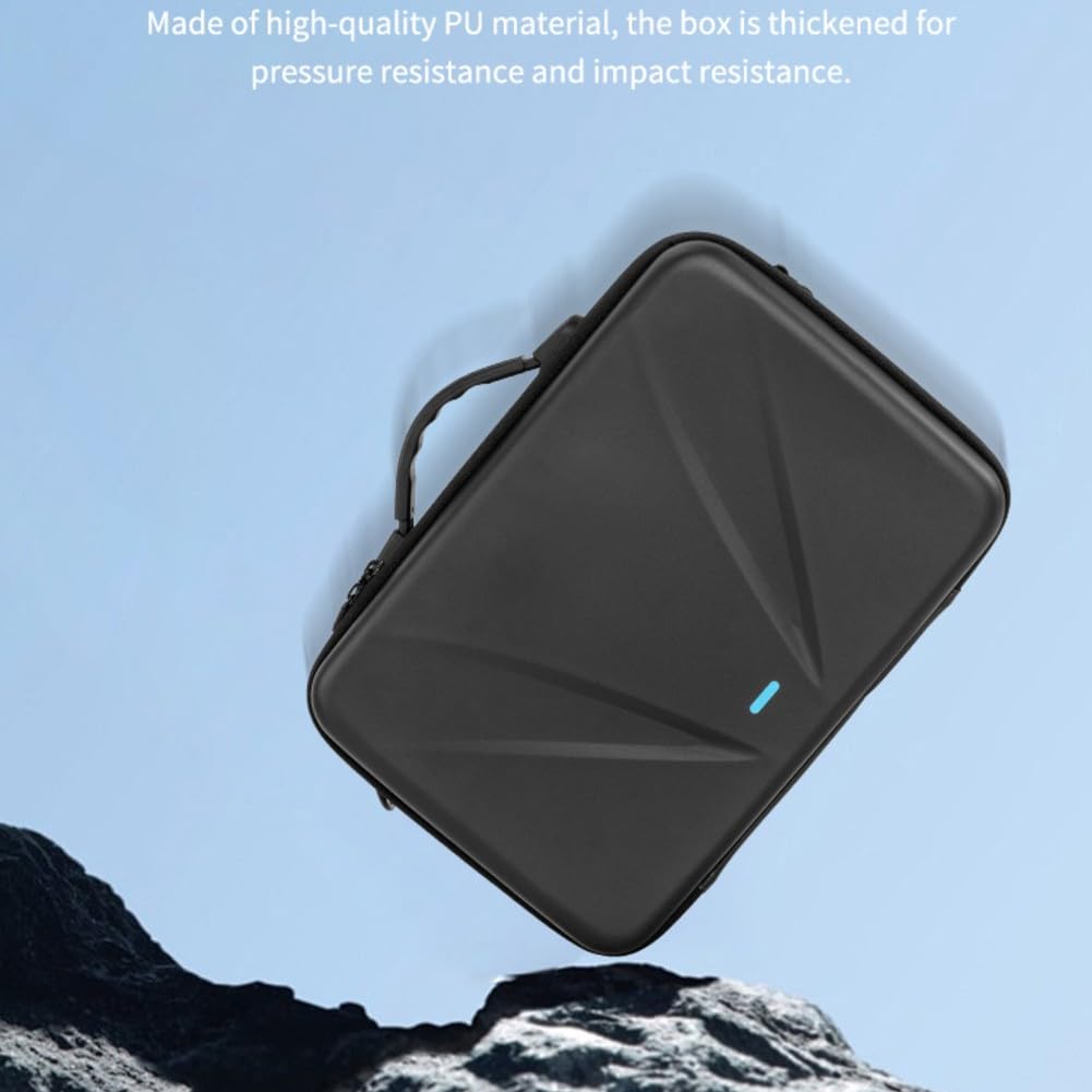 Tragetasche für Insta360 X5, harte PU-Reisetasche mit Schaumstoffeinlage für Kamera, Zubehör & 114 cm faltbares Selfie-Stativ, schützende Aufbewahrungsbox, Schwarz