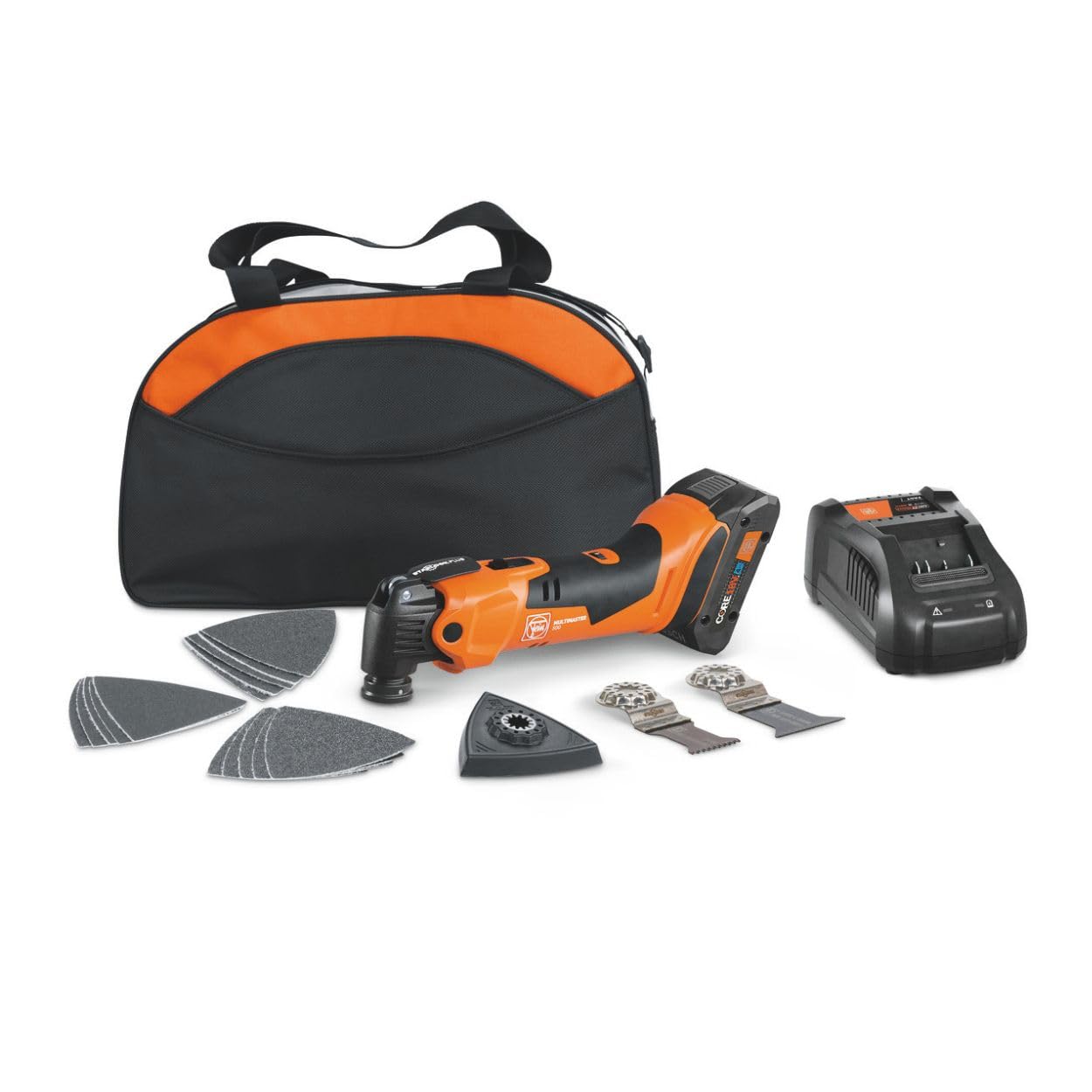 FeinCordless MultiMaster AMM 500 PLUS 4 Ah with Nylon Bag for Interior Construction and Renovation - Starlock Plus Mount, QuickIn System, AMPShare/Bosch 18V Battery Compatible - 71293866090