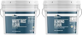 Earthborn Elements White Rice Flour and Almond Flour Bundle, 2 Gallon Buckets Each, Gluten-Free Baking, Fine Ground