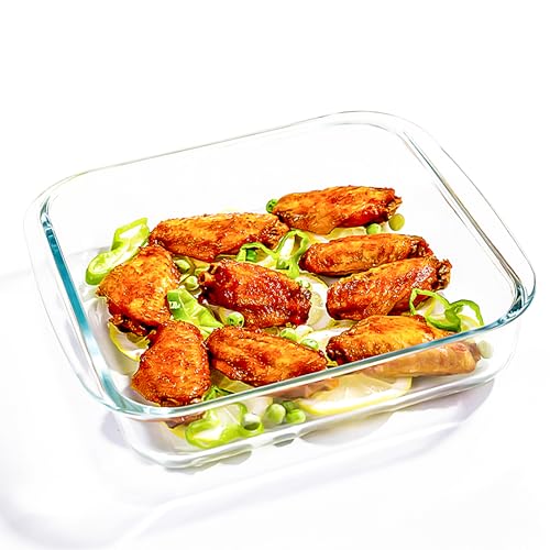 2.4QT Square Glass Baking Dish - 9x9In Square Baking Dish - Bakin...