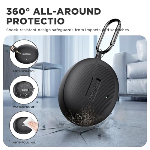 Image of for OnePlus Buds 4 Case with Carabiner and Cleaning Pen, Soft Silicone Protective Cover Shockproof Anti-Scratch Portable Travel, only Compatible with OnePlus Buds 4 (Black)