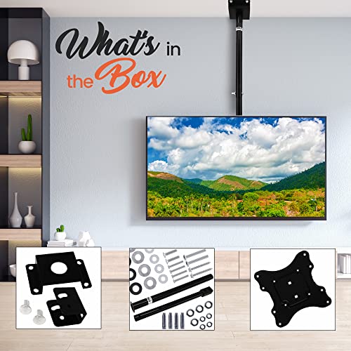 Pyle Adjustable Height Tv Ceiling Mount - Swivel And Tilting Vertical Vesa Universal Mounting Bracket, Mounts 14 To 42 Inch Hdtv, Led, Lcd, Plasma, Flat Screen Television Up To 30 Kg - Pyle Pctvm15 #TOP1