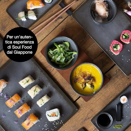 Moritz & Moritz Set Sushi Giapponese - Set Sushi per 4 Persone - 29 Pezzi Set per Servire il Sushi con 3 Piatti per Sushi - 4x Piatti Sushi Giapponesi, Ciotola per Miso, Ciotoline e Bacchette - immagine 6