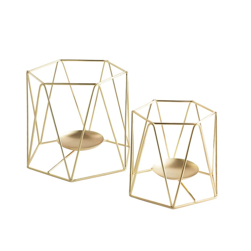 Candelero Decorativo 2 unids Hierro Forjado Candeleros Estilo nórdico Candlesticar Candlestick Boda Props Partido Decoración del hogar Artesanía de Metal Candelero para Hogar