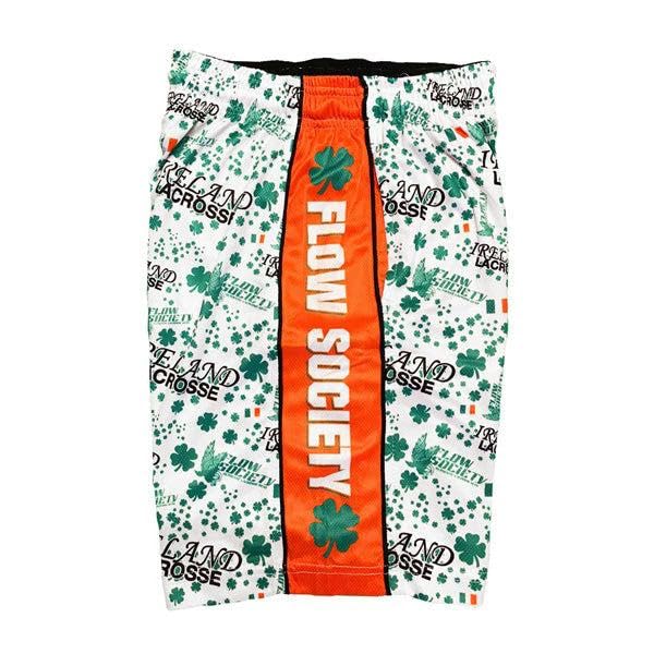 Flow Society Shamrock Boys Lacrosse Shorts | LAX Shorts | Lacrosse Kids Athletic Shorts for Boys White2