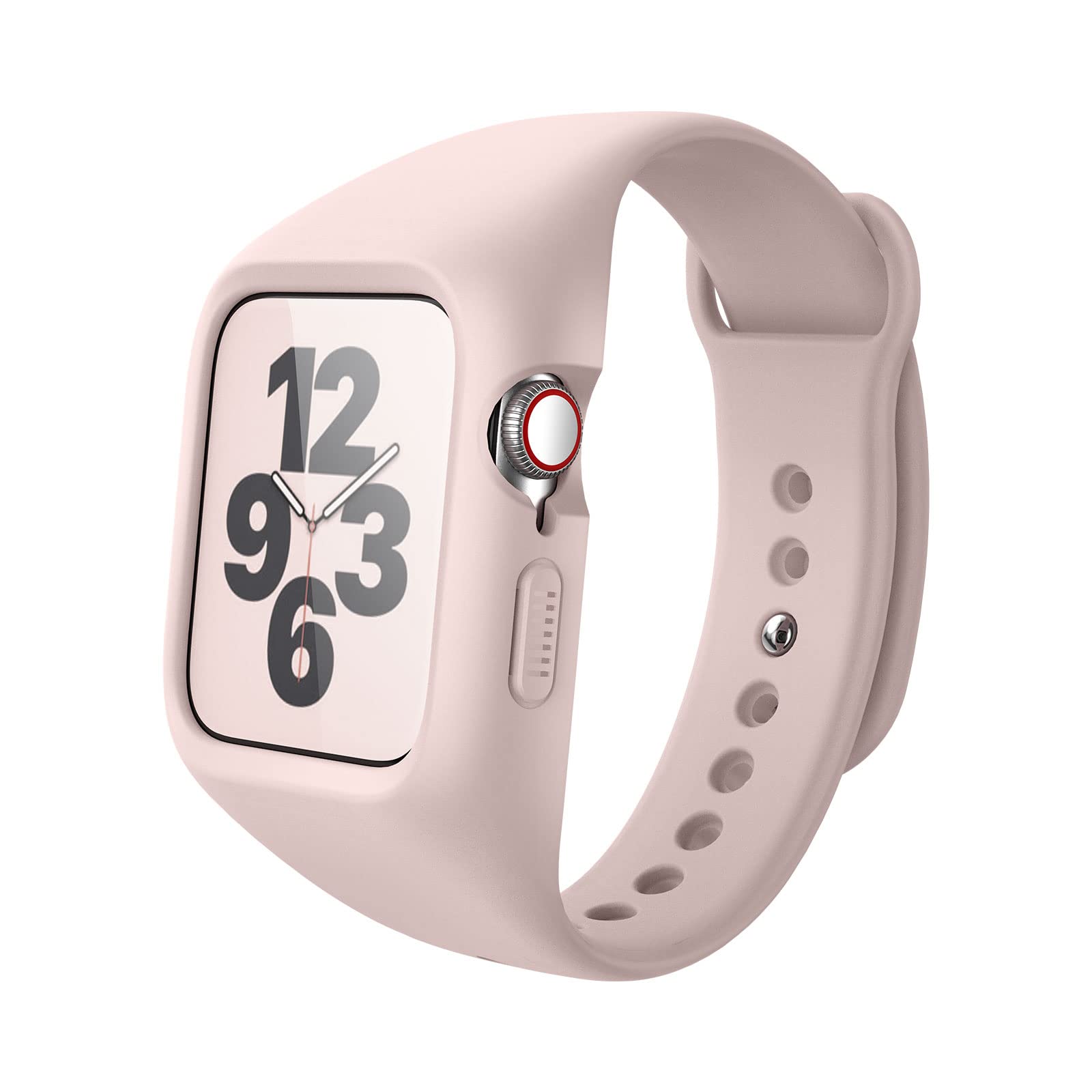 SURITCH Sport Band Compatible with Apple Watch SE/9/8/7/6/5/4 40mm 41mm 44mm 45mm, Soft Silicone Wristbands Replacement Strap with Case for Women Men