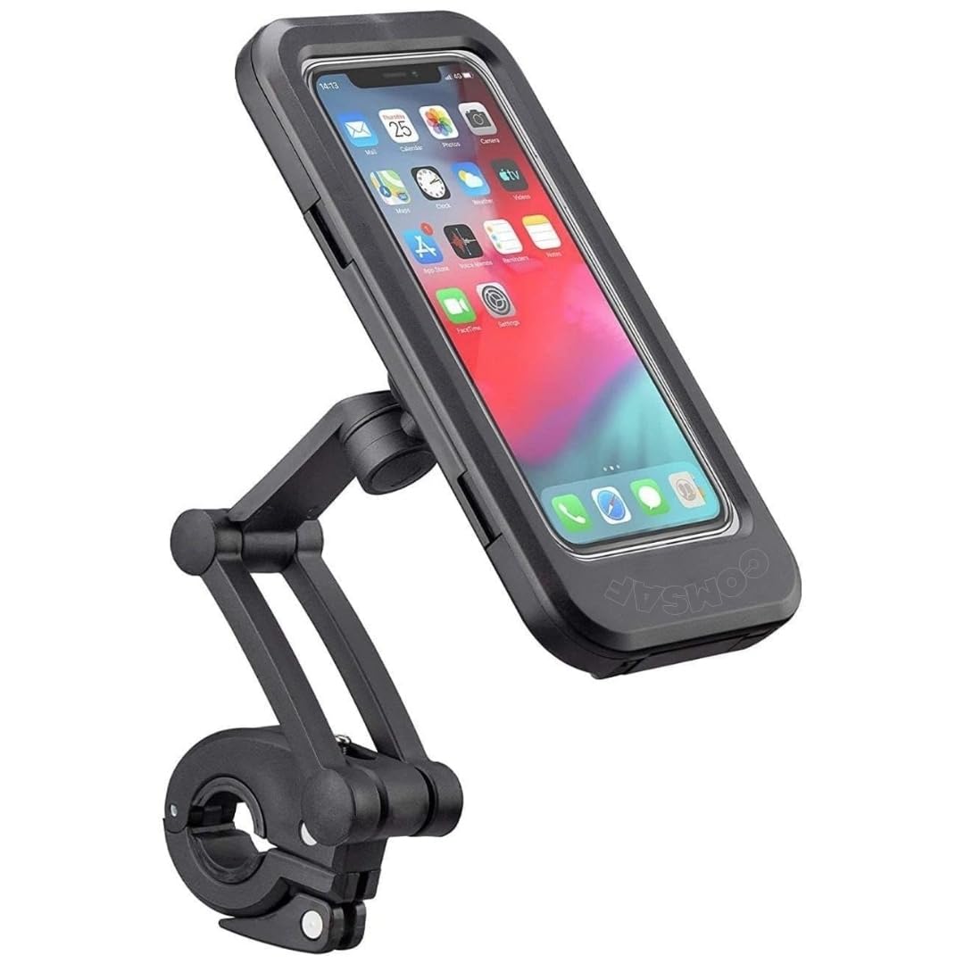 Waterproof Bike Mobile Holder with Aluminum Alloy Base, 360° Rotatable Motorcycle Phone Mount Stand for Handlebar, Rainproof, Anti-Glare Touch-Screen Case for Bicycles, Scooters & Electric Bikes-image-26