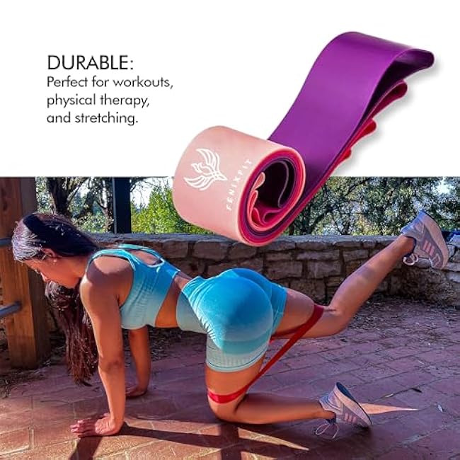 Fitness Elastic Bands, Set of 5 Resistance and Muscle Bands 100% Latex Exercise Bands for Yoga, Pilates, Buttocks, Arms and Legs.