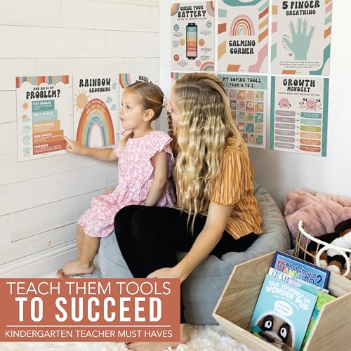 Hadley Designs 9 Calming Corner Posters For Classroom Must Haves For Teachers -11x14 Calm Down Corner Supplies, Feelings Chart For Kids Ages 4-8, Feelings Wheel Poster, Retro Classroom Decor - Image 6