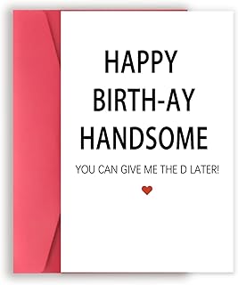Naughty Birthday Card for Him, Funny Birthday Card for Men, Happy Birthday Card for Husband Boyfriend Fiance, Rude Bday Card for Husband