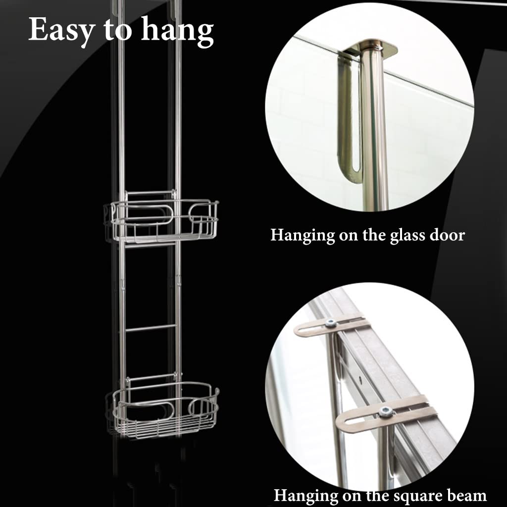 GIZNXBA Estanteria Ducha Colgar Estanteria Baño Acero Inoxidable Estante Organizador De Ducha Colgante Cesta De Almacenamiento Estante, Estantes De Baño
