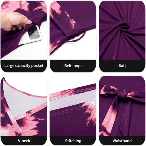 Image of Runwind Plus Size Maxi Dress for Curvy Women Flowy Wrap with Pockets