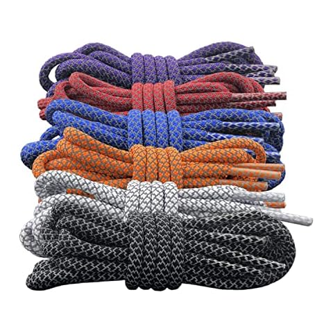 GxxBxx 6 Pairs Sport Round Shoe Laces Reflective 31 inch~63 inch (51 inches/130cm) Cover