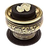 Alternative Imagination Premium Copal Burning Kit (with Tibetan Incense Burner or Brass Screen Burner) (Black Brass)