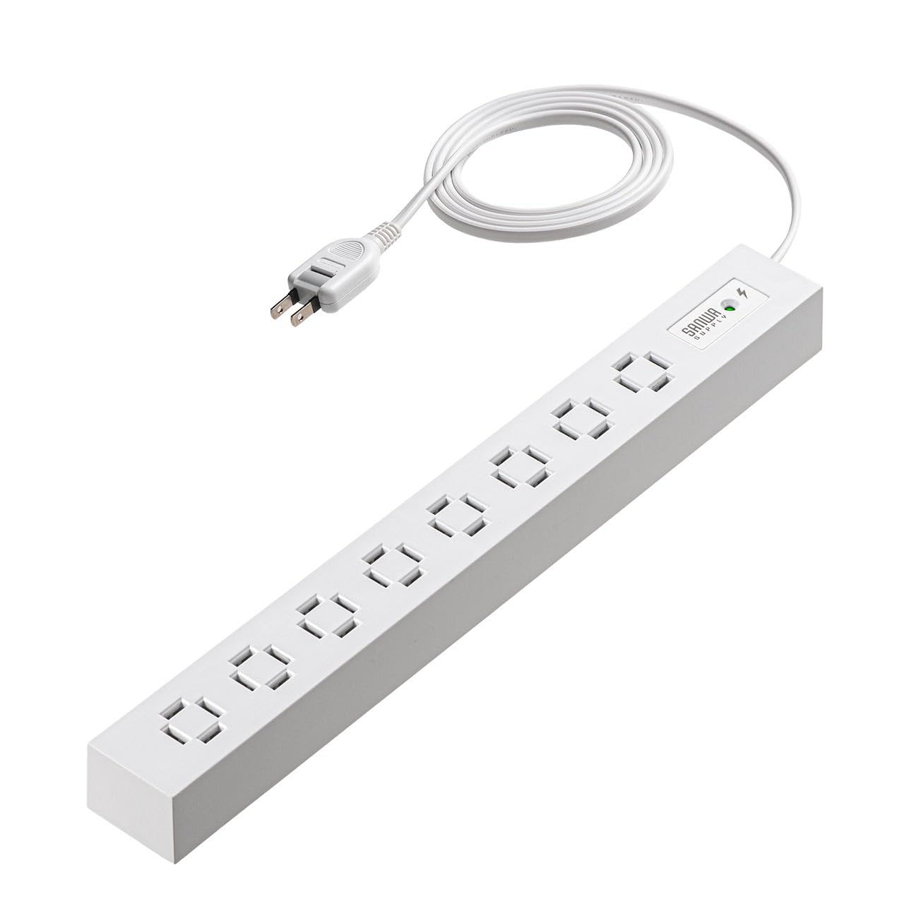 サンワダイレクト 電源タップ AC 8個口 1.5m 雷ガード 絶縁キャップ ス…
