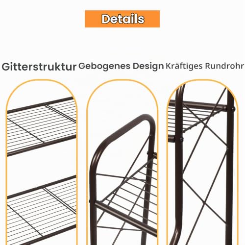 Bomclap Pflanzenregal Blumenregal Metall, 3 Stufen Pflanzenständer Blumentopf Topfhalter für Outdoor Indoor Balkon Garten… – Ansicht 6