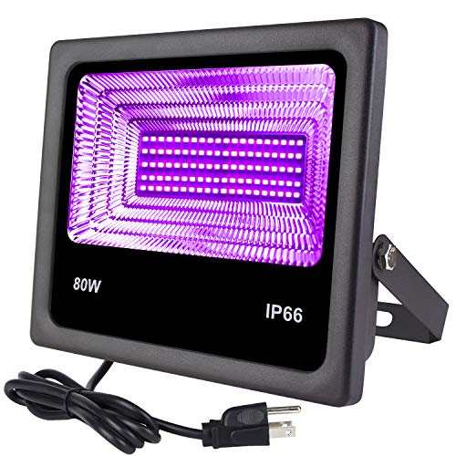 Remon 80W UV Black Light, Ultraviolet Outdoor Flood Light IP66 Waterproof Stage Light