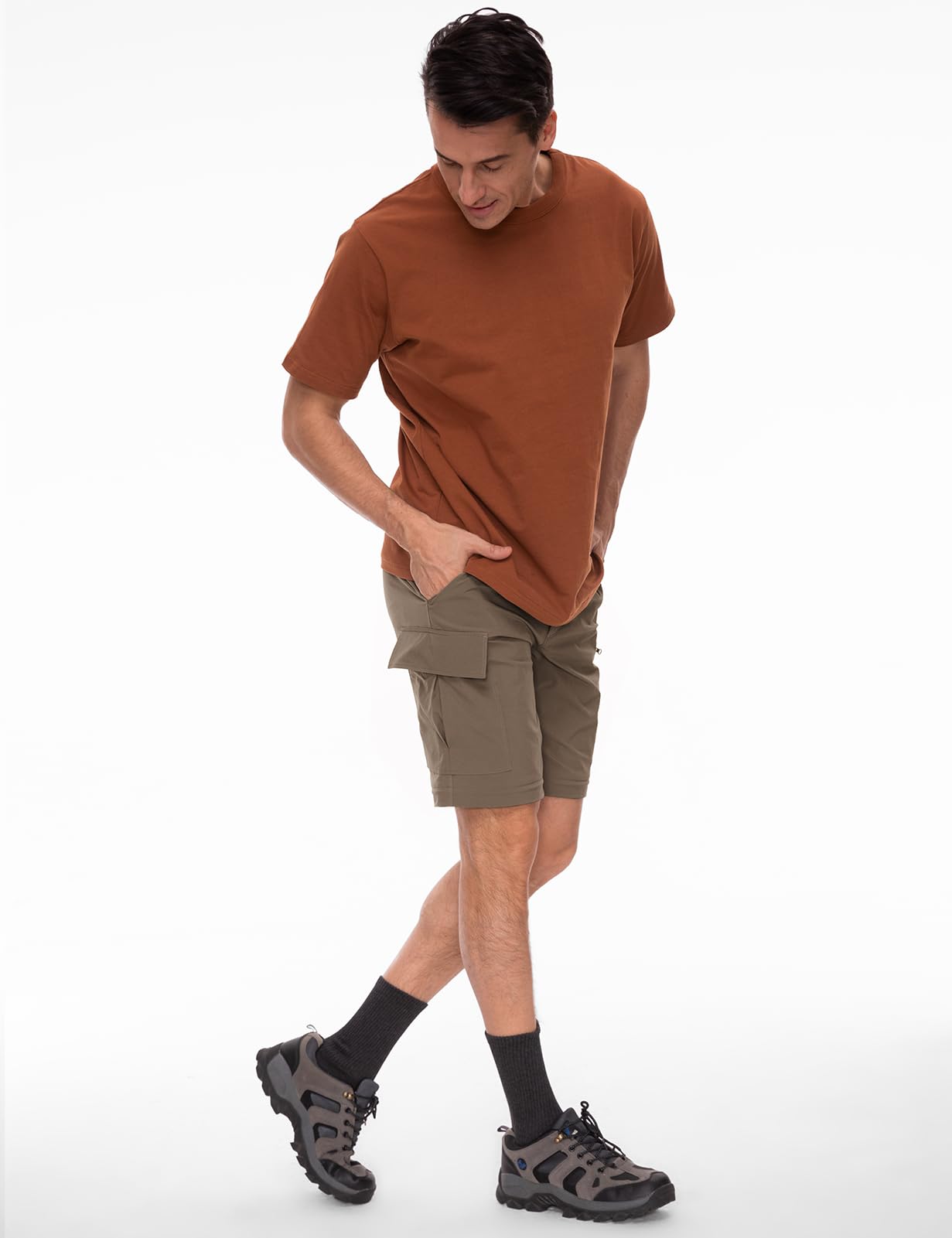 Wespornow Heren Zip Off Wandelbroek Afneembare Trekkingbroek, Ademende Outdoorbroek Werkbroek Snel Drogende Zomer Functionele Broek met 5 Zakken