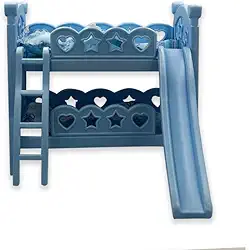 Beliche Infantil com Escorregador, Azul, Decorado com Estrelas e Corações