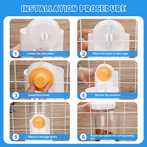 Jspupifip 35Oz Rabbit Automatic Food Water Dispenser,Hanging Pet Food Water Dispenser Cage Automatic Feeder Set For Small Cats Dogs Rabbit Chinchilla Guinea Pig Hedgehog Ferret(White) #TOP5