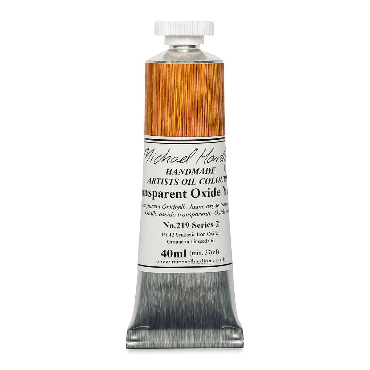 Michael Harding Artist Oil Colours - Transparent Oxide Yellow - 40ml Tube