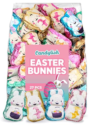 Easter Bunny Chocolate Treats, Bulk Candy, 27 Pcs, Individually W...