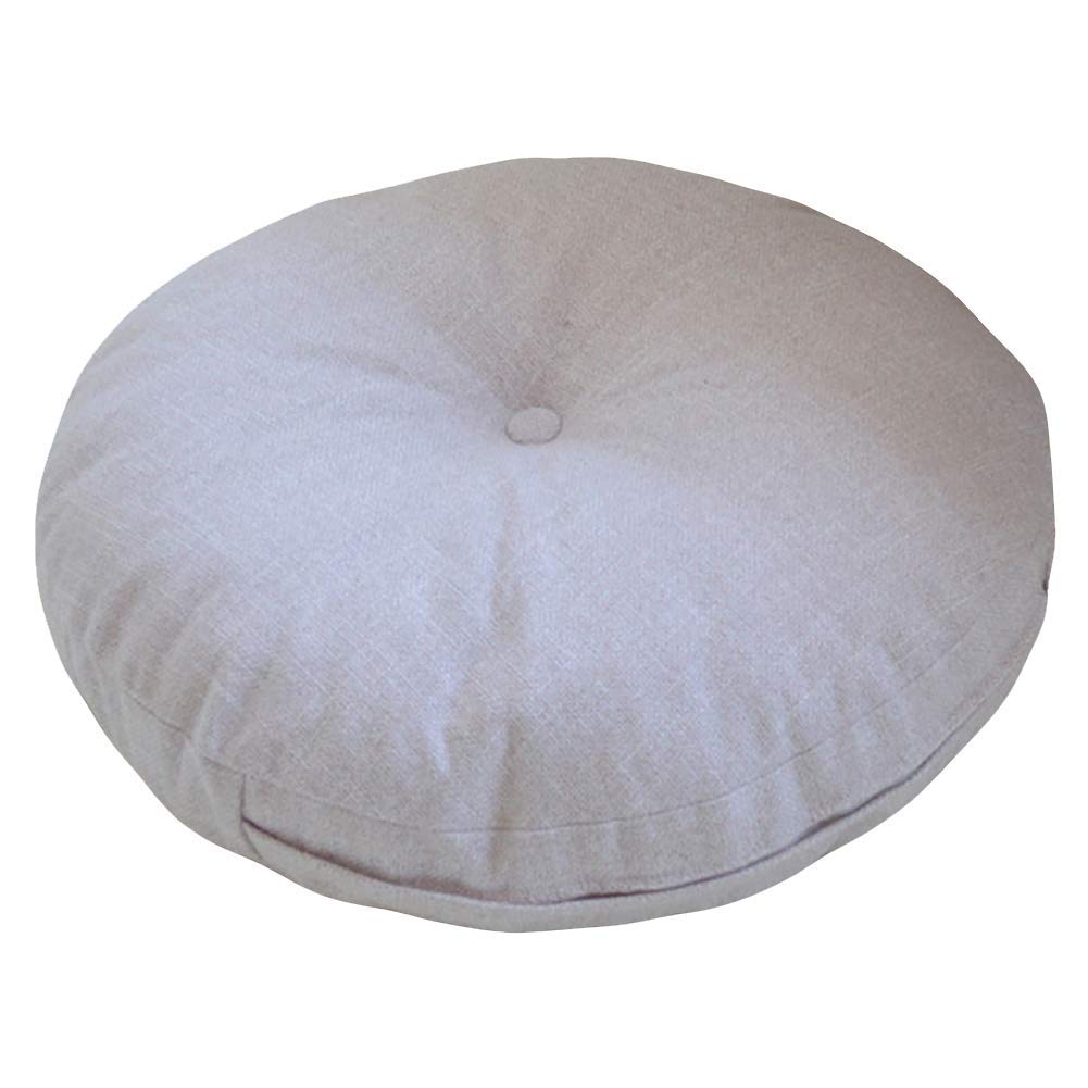 Novwang TMJJ Natural Linen Round Floor Pillow Seating Cushion with Removable Zippered Cover Room Décor Pouf for Meditation, Yoga
