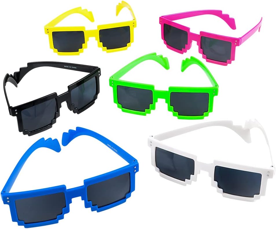 Rhode Island Novelty 12 Pack 80 fts 8-Bit Pixelated Videogame Pixels Sunglasses Costume Accessory