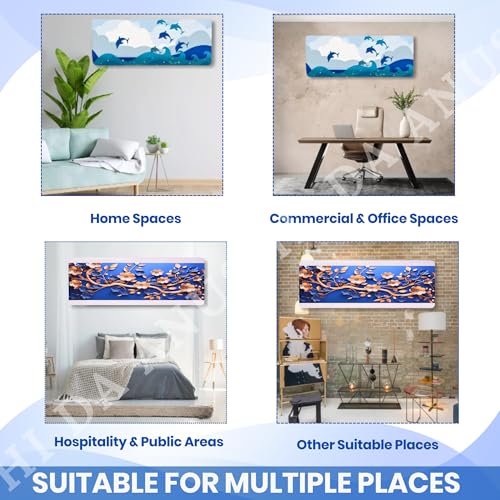 Image of Printed Split Ac Cover Combo Indoor Unit For 1.5 Ton Capacity AC, Inner Unit Ac Cover, All Weather Cover /Attractive Digital Prints /Dustproof /Water Resistant (Dolphin & Golden Floral)