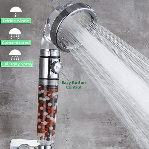 AYI Regadera Filtrada con Soporte, Manguera Metálica, Alta Presión, Manual, Purificadora de Agua Dura, Suavizador, Multi Modos, para Piel y Cabello Suave miniatura 3