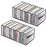 TIECHI 2 Stück faltbare Aufbewahrungsboxen für Kleidung,Schubladen-Organizer für Jeans Hosen Hemden, Aufbewahrungsboxen für Hosen, Shirt, BHs und Krawatten(12 Fächer )