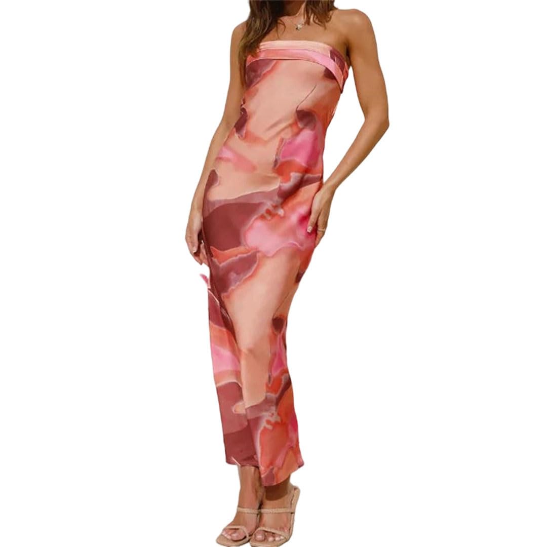 Vestido largo sin mangas estampado de verano para paseos urbanos y tardes de terraza 8
