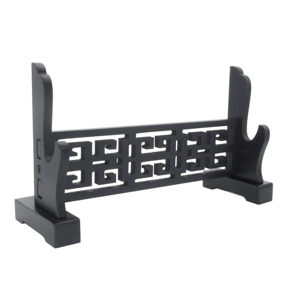 RybdaFDc Sword Holder Rack Stand Horizontal Display Samurai Katana Wakizashi Classical Hollow Out Pattern 1-3 Tiers Black(1Tier)