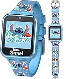 Accutime Kids Disney Lilo & Stitch Blue Educational Learning Touchscreen Smart Watch Toy for Girls, Boys, Toddlers - Selfie Cam, Learning Games, Alarm, Calculator, Pedometer & More (Model: LAS4024AZ)