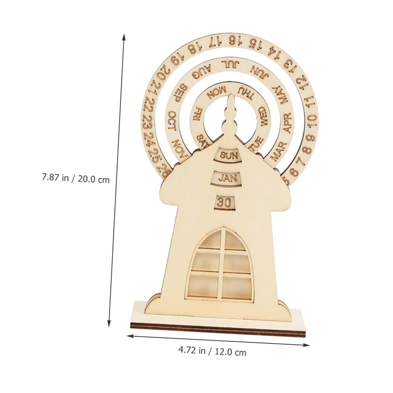 Calendario Da Tavolo in Legno A Forma Di Ruota Panoramica 4 Pezzi Calendario Perpetuo Per Ufficio