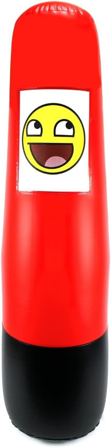 Inflatable Punching Bop Bag with Foot Pump, Clear Photo Pouch, 56-Inch Tall