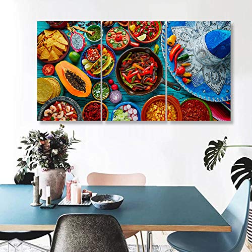 Peintures et Affiches Cuisine Mexicaine Toile Sombrero 70x100cm Impression Salon