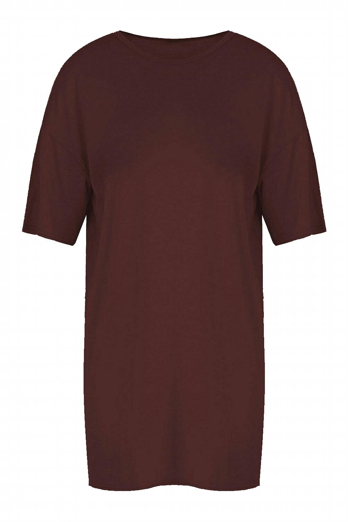 Fairy Trendz Ltd Women's Wine Oversized Baggy Short Sleeve Tunic Top Loose Fit Pullover T Shirt Dress( One Size)