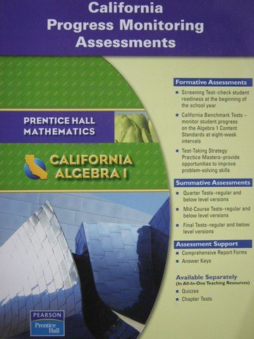 Amazon.com: California Algebra 1 Progress Monitoring Assessments ...