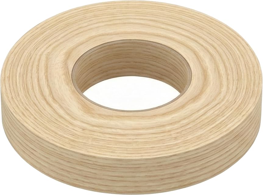 IRONBOND® Veneer Edge Banding – Real Wood Iron-On Edging Tape for Furniture & Cabinets – Pre-Glued, Fleeced & Sanded (ASH, 22mm x 50m)