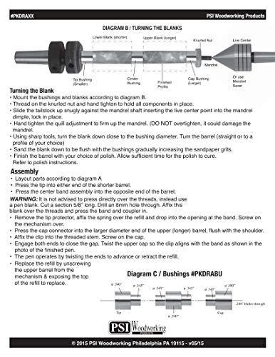 Penn State Industries PKDRASS Dragon Twist Ballpoint Pen Kit Starter Package Woodturning Project - Thumbnail 3