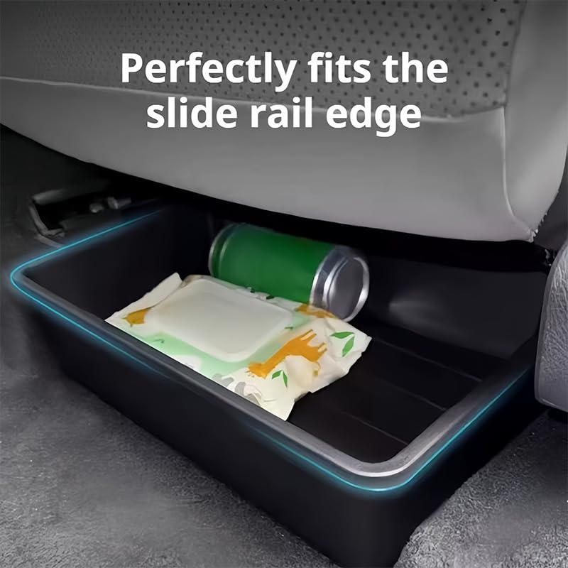 Caja de Almacenamiento Debajo del Asiento para Skoda Kamiq/Karoq/Kodiaq, Cajón Debajo del Asiento, Oculto Impermeable Antirrayas, Accesorio Práctico para Vehículo,Black