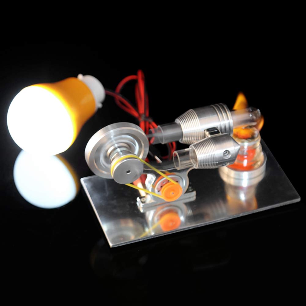 Motor Stirling De Aire Caliente, Volantes LED, Juguete Educativo, Generador De Energía Eléctrica De Vapor En Miniatura, Motor De Ley Para El Hogar, Herramienta De Enseñanza De Laboratorio De Energía D